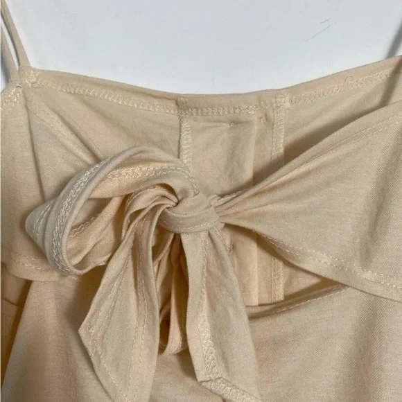 Topshop Button Cami Top Size 12 Beige Tie Back - Picture 4 of 4